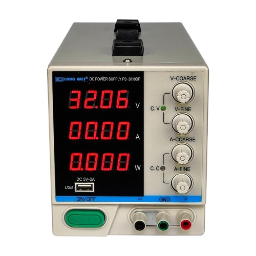 Блок живлення лабораторний Long Wei PS-3010DF 30V 10A, імпульсний, з цифровою індикацією (V/A/W), USB 5V/2A фото 2