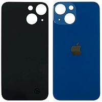 Задняя крышка Apple iPhone 13 Mini (синяя AAA с большим отверстием)