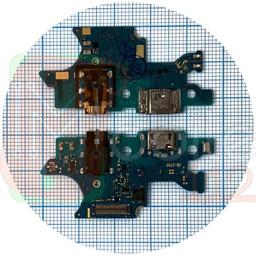 Шлейф Samsung Galaxy A7 2018 A750F з роз'ємами зарядки, навушників та мікрофоном - нижня плата (оригінал 100%)