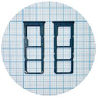 Тримач SIM карти та карти пам'яті Samsung Galaxy A12 A125F (синій на 2 SIM + Micro SD)