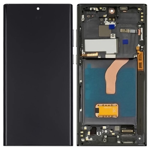 Дисплей Samsung Galaxy S22 Ultra 5G S908 з тачскріном (OLED Big Glass з рамкою)