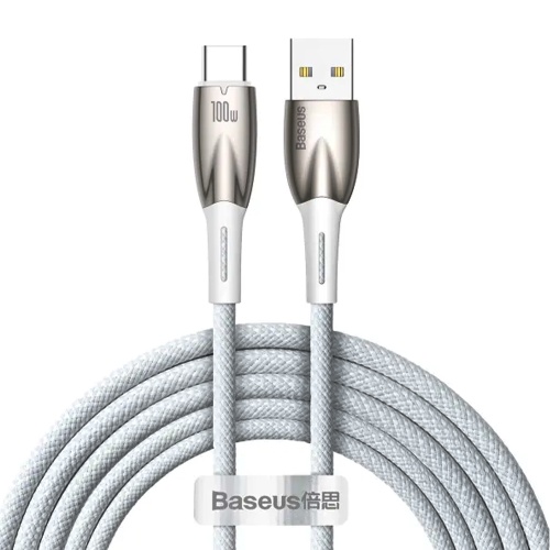 Кабель зарядки Baseus Glimmer Series USB A - Type C 100W 1м білий (CADH000402) Кабель зарядки Baseus Glimmer Series USB A - Type C 100W 1м білий (CADH000402)