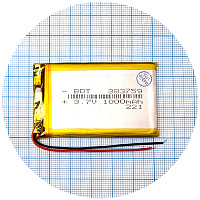 Акумулятор універсальний 383759 59 х 36 х 4 мм 1000 mAh 3.7V