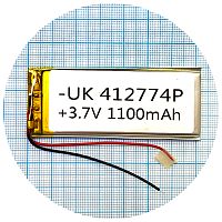 Акумулятор універсальний 412774P 70 x 25 x 3 1100 mAh 3.7V