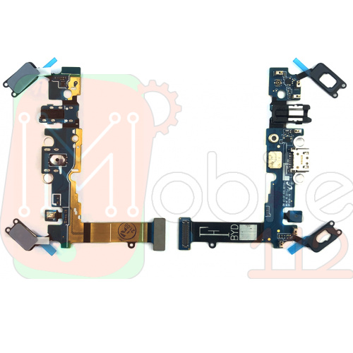 Шлейф Samsung Galaxy A5 2016 A510F с разъемом зарядки, наушников, кнопкой меню Home и микрофоном Оригинал