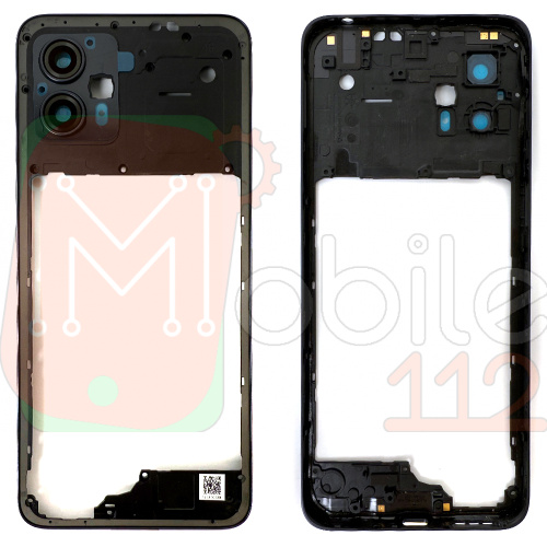 Рамка корпусу Motorola Moto G13 XT2331, Moto G23 XT2333-1 (чорна зі склом камери)