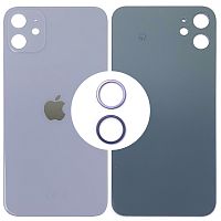 Задняя крышка Apple iPhone 11 (фиолетовая оригинал Китай с кольцами)