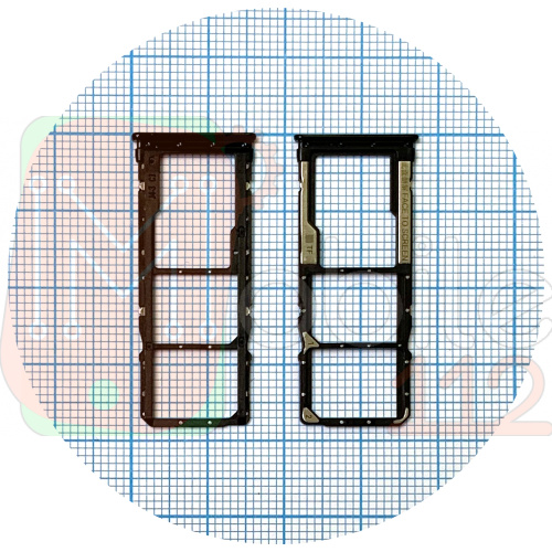Тримач SIM карти та карти пам'яті Xiaomi Redmi Note 8, Redmi Note 8T (чорний на 2 SIM + Micro SD)