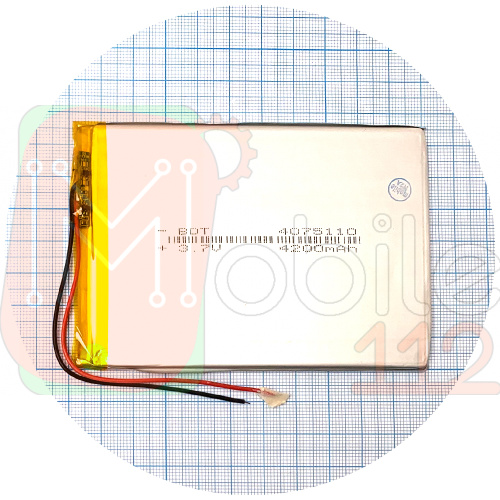 Акумулятор универсальний 4075110Р 110 x 76 x 3.5 мм 4200 mAh 3.7V