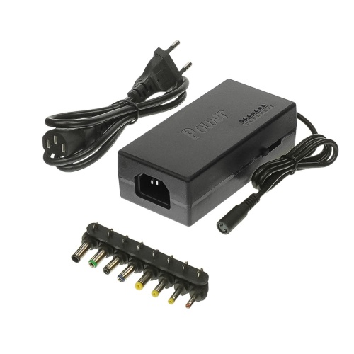 Блок питания для ноутбуков и мониторов BSK-96W с переходниками (8 шт) и регулировкой напряжения 12-24V/ 4-4.5A, EU 220V