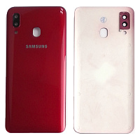 Задня кришка Samsung Galaxy A30 2019 A305F (червона зі склом камери)