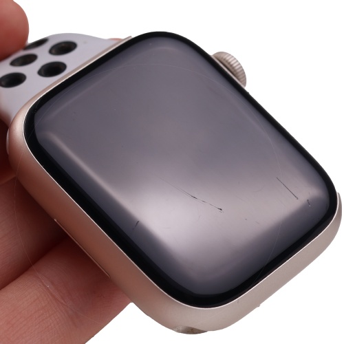 Дисплей корпус шлейф плата Apple Watch 7 45 mm годинник iCloud (сріблястий оригінал 100% подряпини на дисплеї)