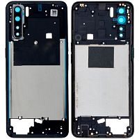 Рамка корпусу Oppo A91 (чорна зі склом камери)