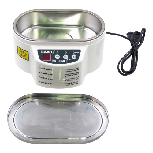 Ультразвукова ванна Baku BK9050 з металевою кришкою (дворежимна 30W/ 50W, 0.7L)