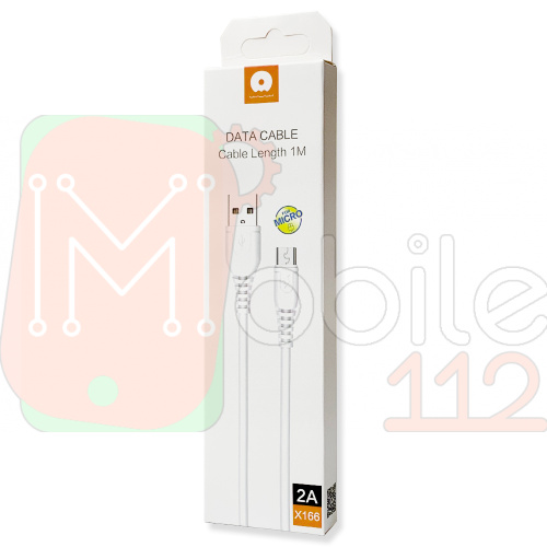 Кабель зарядки WUW X166 USB to Micro, 2A 1m белый