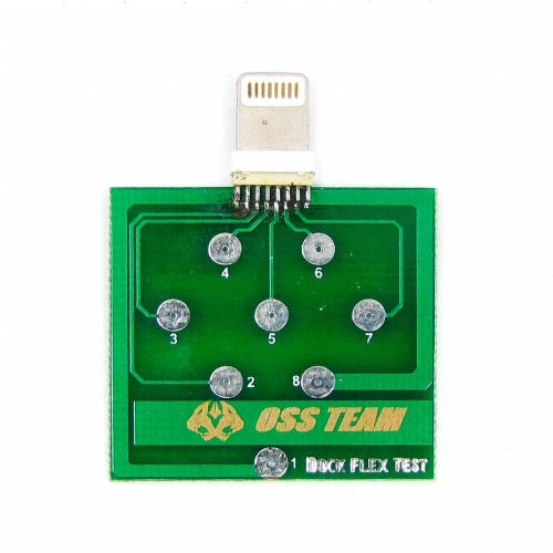 Тестова плата Aida DFT-iP для перевірки контактів роз'єму iPhone на коротке замикання