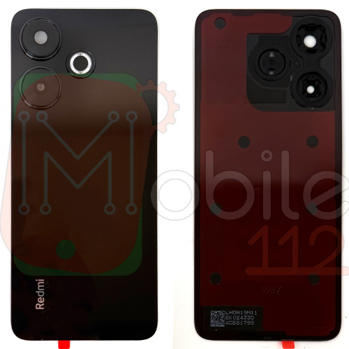 Задняя крышка Xiaomi Redmi 13 (черная Original New со стеклом камеры)
