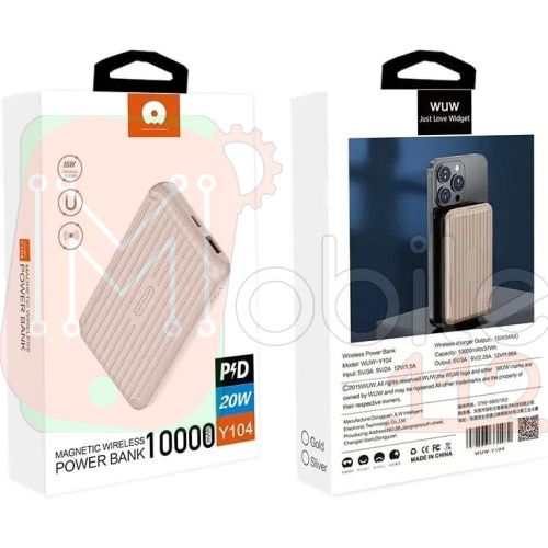 Power Bank Павербанк WUW Y104 MagSafe 10000mAh з магнітною бездротовою зарядкою фото 3