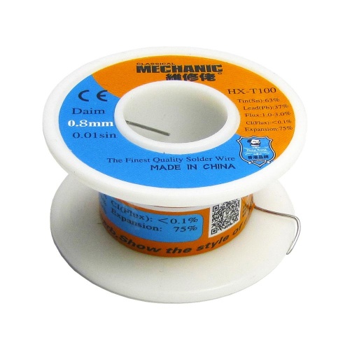 Припій Mechanic HX-T100 0,8 мм, 55 г, Sn 63%, Pb 37%