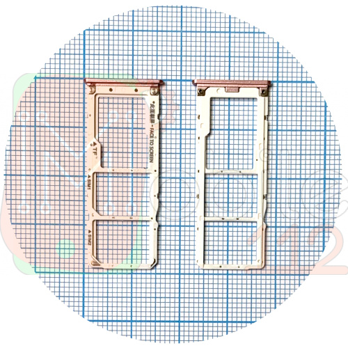 Тримач SIM карти Xiaomi Mi A2 Lite, Redmi 6 Pro (рожевий на 2 SIM + Micro SD)