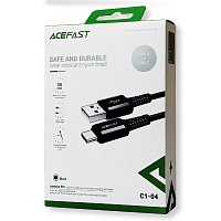 Кабель зарядки AceFast C1-04 USB - Type C 3А 1.2м чорний