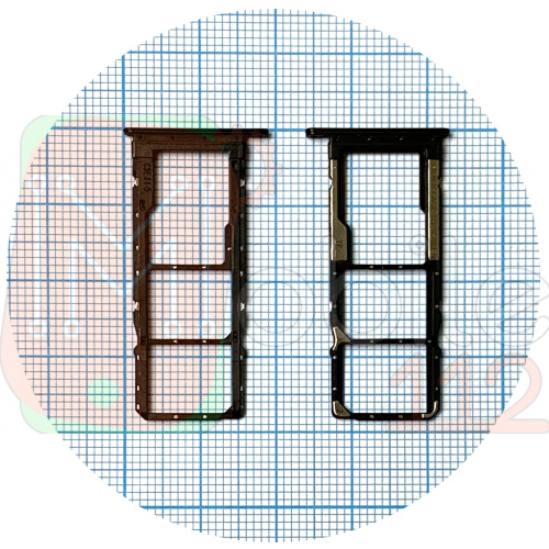 Тримач SIM карти Xiaomi Redmi 7A (чорний на 2 SIM + MicroSD)