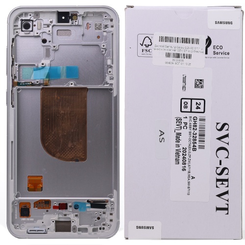 Дисплей Samsung Galaxy S23 FE S711 з тачскріном (оригінал OEM SP із сріблястою рамкою)