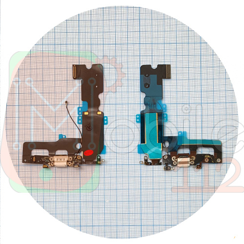 Шлейф Apple iPhone 7 Plus с разъемом зарядки, наушников и микрофоном (белый оригинал 100%)