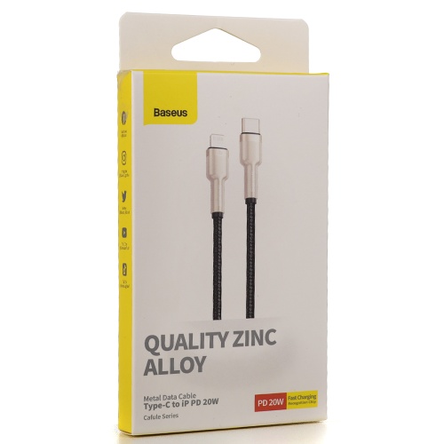 Кабель зарядки Baseus Cafule Metal Series -Type C - Lightning PD 20W 1м (CATLJK-A01) фото 2 Кабель зарядки Baseus Cafule Metal Series -Type C - Lightning PD 20W 1м (CATLJK-A01) фото 2