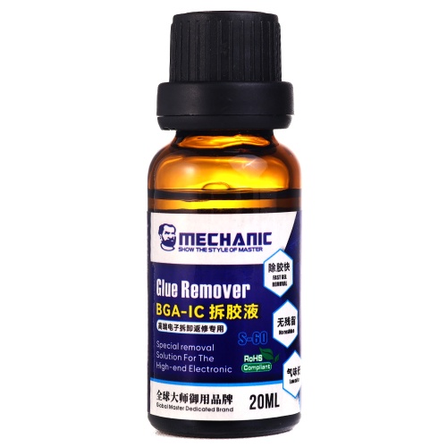 Очищувач Mechanic S-60, для видалення клею та компаунду з мікросхем, 20 мл фото 2