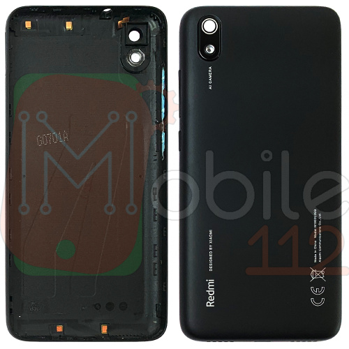 Задняя крышка Xiaomi Redmi 7A m1903c3eg (черная оригинал Китай со стеклом камеры)