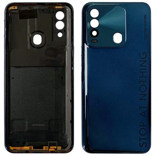 Задня кришка Tecno Spark 8 KG6 KG6k (синій оригінал Китай зі склом камери) фото 2 Задня кришка Tecno Spark 8 KG6 KG6k (синій оригінал Китай зі склом камери) фото 2