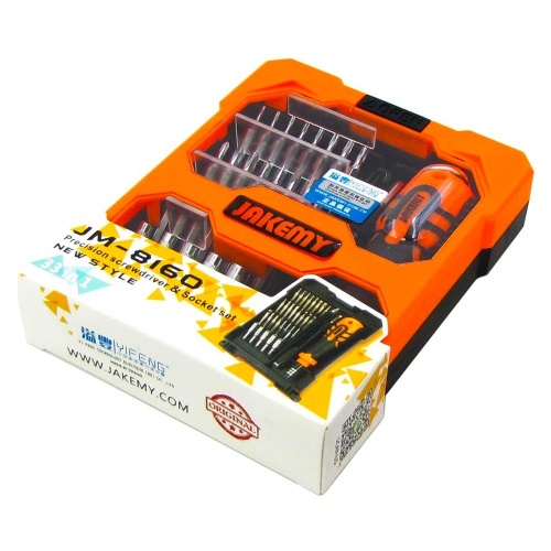 Набір інструментів Jakemy JM-8160 (ручка, 29 біт, подовжувач 60мм, гнучкий подовжувач 100мм, вигнутий пінцет ESD) фото 3