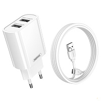 Зарядний пристрій Remax Jane Series 2.1A Dual USB Charger Set RP-U35 Type-C (біле)