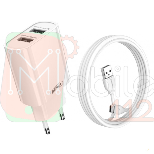 Зарядное устройство Remax Jane Series 2.1A Dual USB Charger Set RP-U35 Type-C (белое)