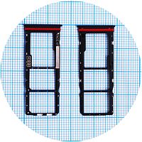 Держатель Sim карты и карты памяти Motorola Moto E14 (серый на 2 SIM + Micro SD)