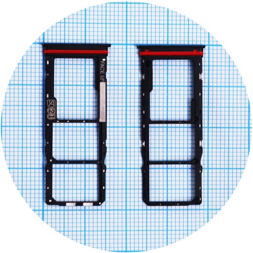 Тримач Sim картки та картки пам'яті Motorola Moto E14 (сірий на 2 SIM + Micro SD)