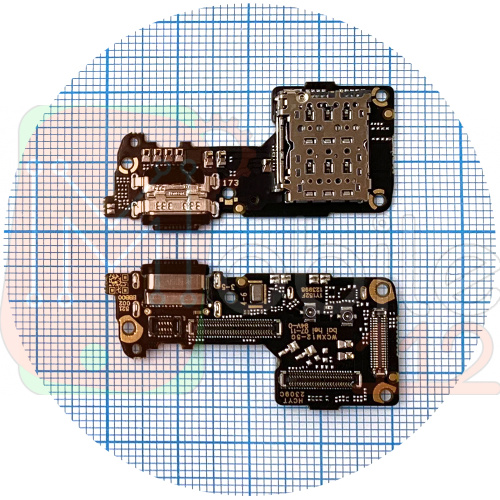 Шлейф Xiaomi 12, 12X із роз'ємами зарядки та SIM карти, мікрофоном - нижня плата (AAA)