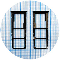 Тримач SIM карти Xiaomi Redmi 9A, 9C, 9AT, 9i (чорний на 2 SIM + MicroSD)