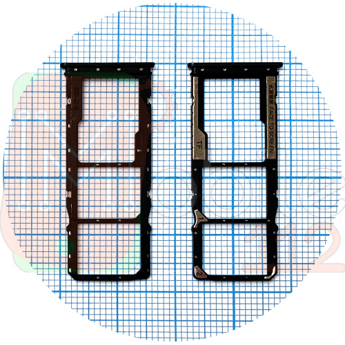 Тримач SIM карти Xiaomi Redmi 9A, 9C, 9AT, 9i (чорний на 2 SIM + MicroSD)