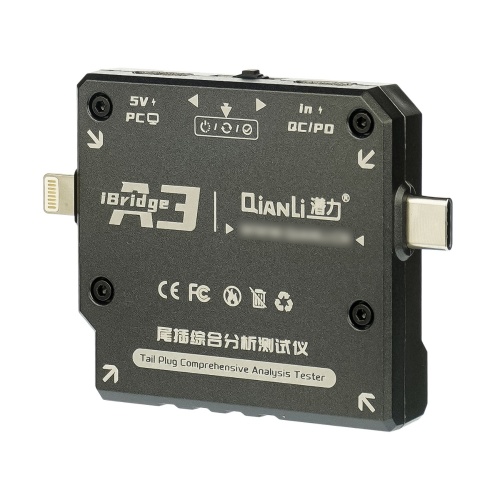 Тестер разъёмов питания QianLi iBridge A3 Type C/ Lightning с ЖК дисплеем и встроенной АКБ фото 3 Тестер разъёмов питания QianLi iBridge A3 Type C/ Lightning с ЖК дисплеем и встроенной АКБ фото 3