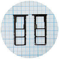 Тримач SIM карти та карти пам'яті Huawei Y6 2019, Y6 Prime 2019, Y6 Pro 2019, Y6s 2019, Honor 8A, 8A Pro, 8A Prime (чорний на 2 SIM + Micro SD)