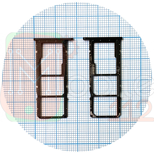 Держатель Sim карты и карты памяти Huawei Y6 2019, Y6 Prime 2019, Y6 Pro 2019, Y6s 2019, Honor 8A, 8A Pro, 8A Prime (черный на 2 SIM + Micro SD)