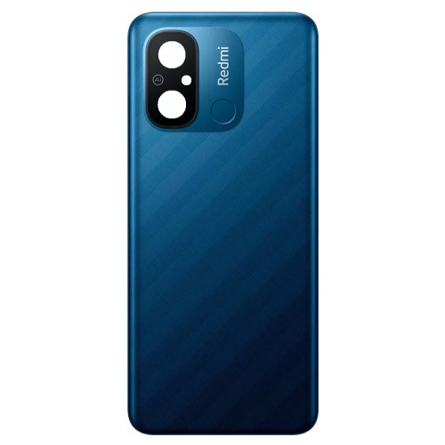 Задня кришка Xiaomi Redmi 12C (синя оригінал Китай зі склом камери)