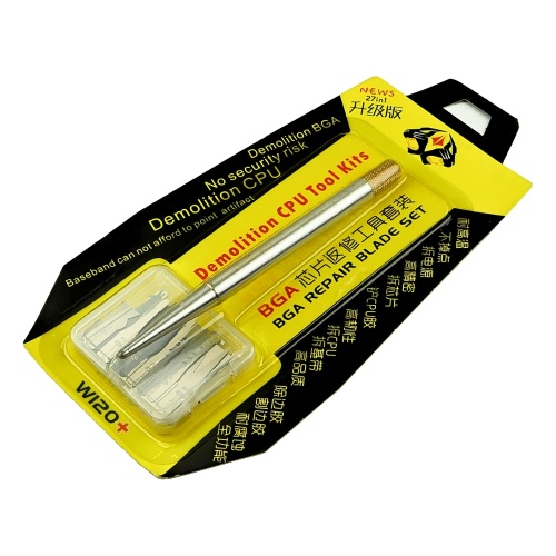 Набір для ремонту друкованих плат та мікросхем Aida W120+ (ручка з цангою, 27 тонких металевих лопаток) фото 9