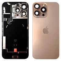 Задняя крышка Apple iPhone 16 Pro Max (золотистая, оригинал 100% с рамкой, стеклом камер и магнитом и микрофоном)