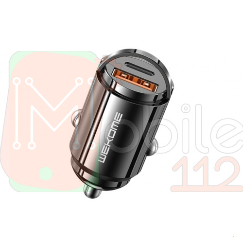 Авто зарядный адаптер Wekome WP-C38 Mini Car Charger 1USB 1Type-C 3A 20W (черное)