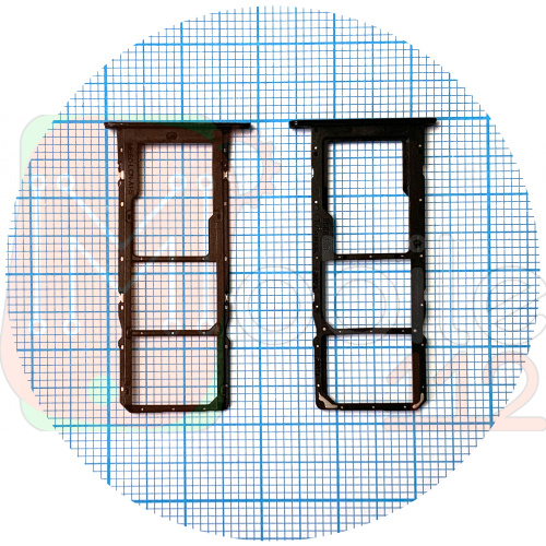 Тримач SIM карти Huawei P Smart 2021, Y7a (чорний на 2 SIM + Micro SD)