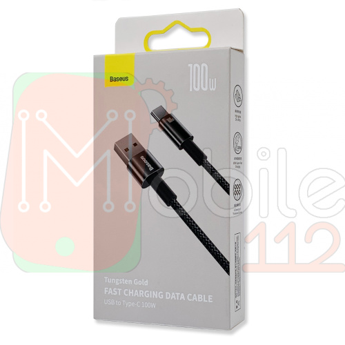 Кабель зарядки Baseus Tungsten Gold Fast Charging Data Cable USB to Type C 100W 1m (CAWJ000001 CB000026)