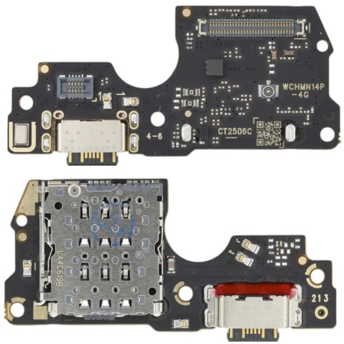 Шлейф Xiaomi Redmi Note 14 Pro 4G з роз'ємом зарядки та мікрофоном - нижня плата (AAA)